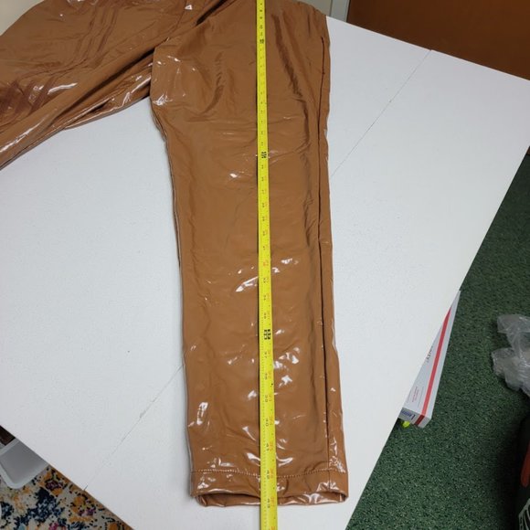 Adidas x Ivy Park Womens Wild Brown Latex Pants Size 4X Embroidered Logo Beyonce - Picture 9 of 16